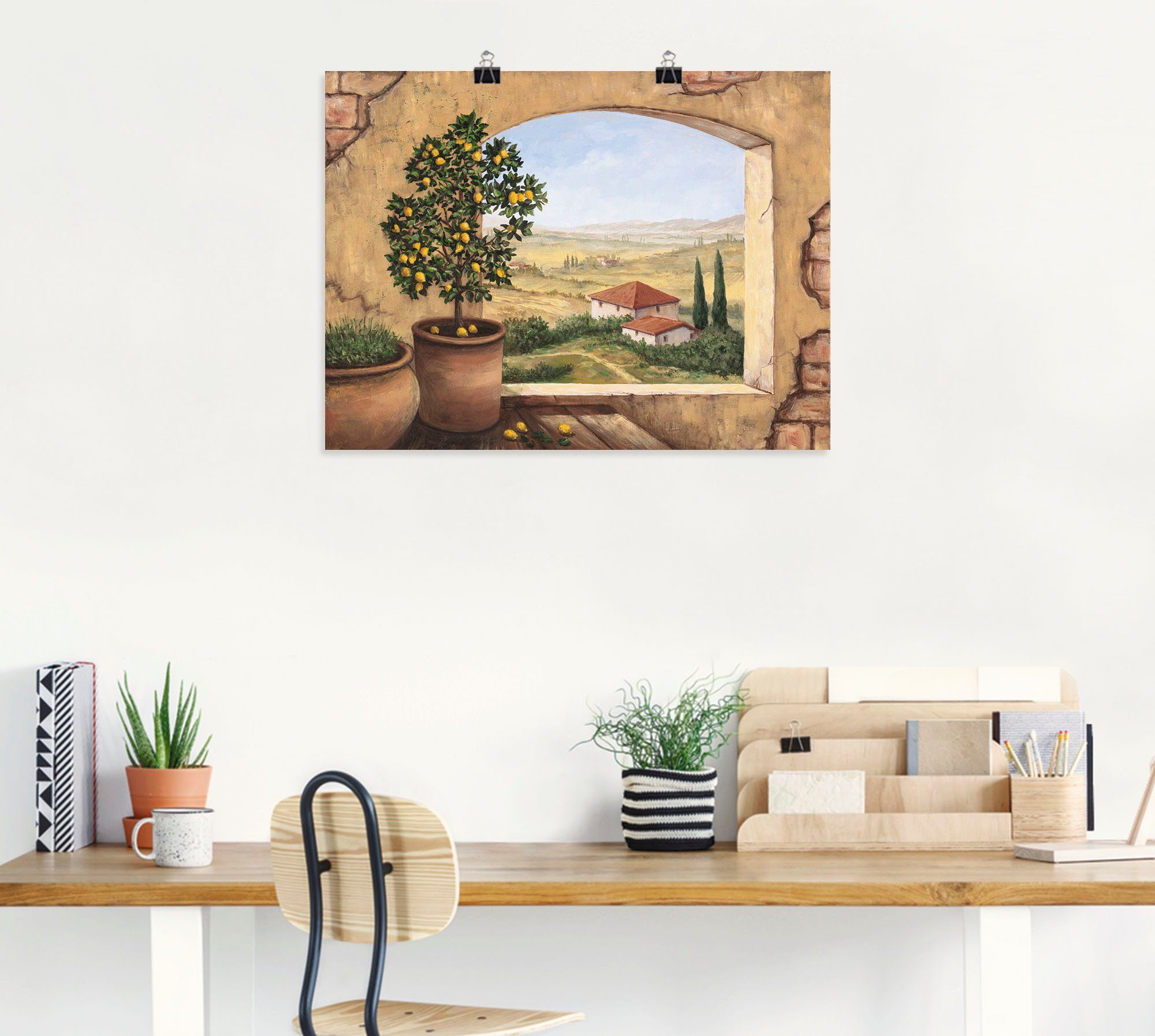 Artland Wandbild Fenster in der Toskana, Fensterblick (1 St), als Alubild, Leinwandbild, Poster, Wandaufkleber in verschied. Größen