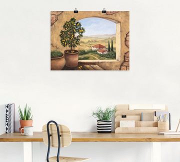 Artland Wandbild Fenster in der Toskana, Fensterblick (1 St), als Alubild, Outdoorbild, Leinwandbild, Poster, Wandaufkleber
