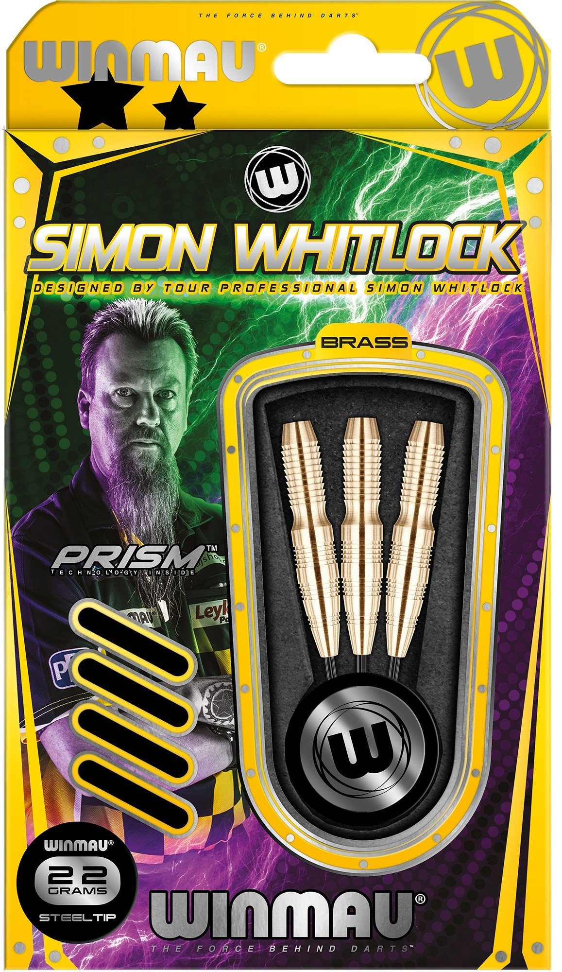 Dartpfeil Winmau S.Whitlock Steeldart Brass 1224 22 g oder 24 g