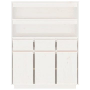 furnicato Sideboard Highboard Weiß 89x40x116,5 cm Massivholz Kiefer