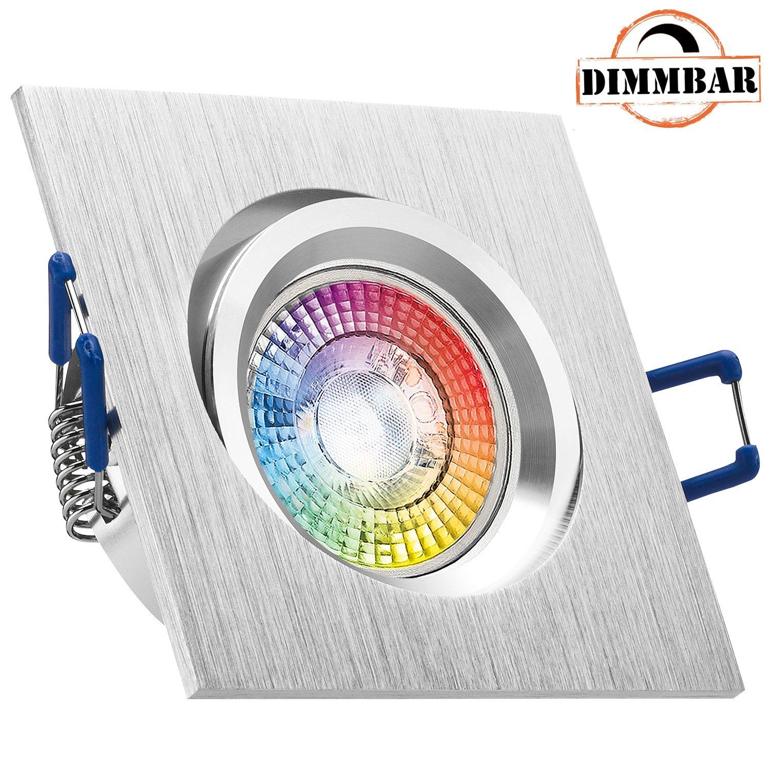 LEDANDO Einbaustrahler RGB LED LED in aluminium Einbaustrahler GU10 mit gebürstet Set von LED 3W