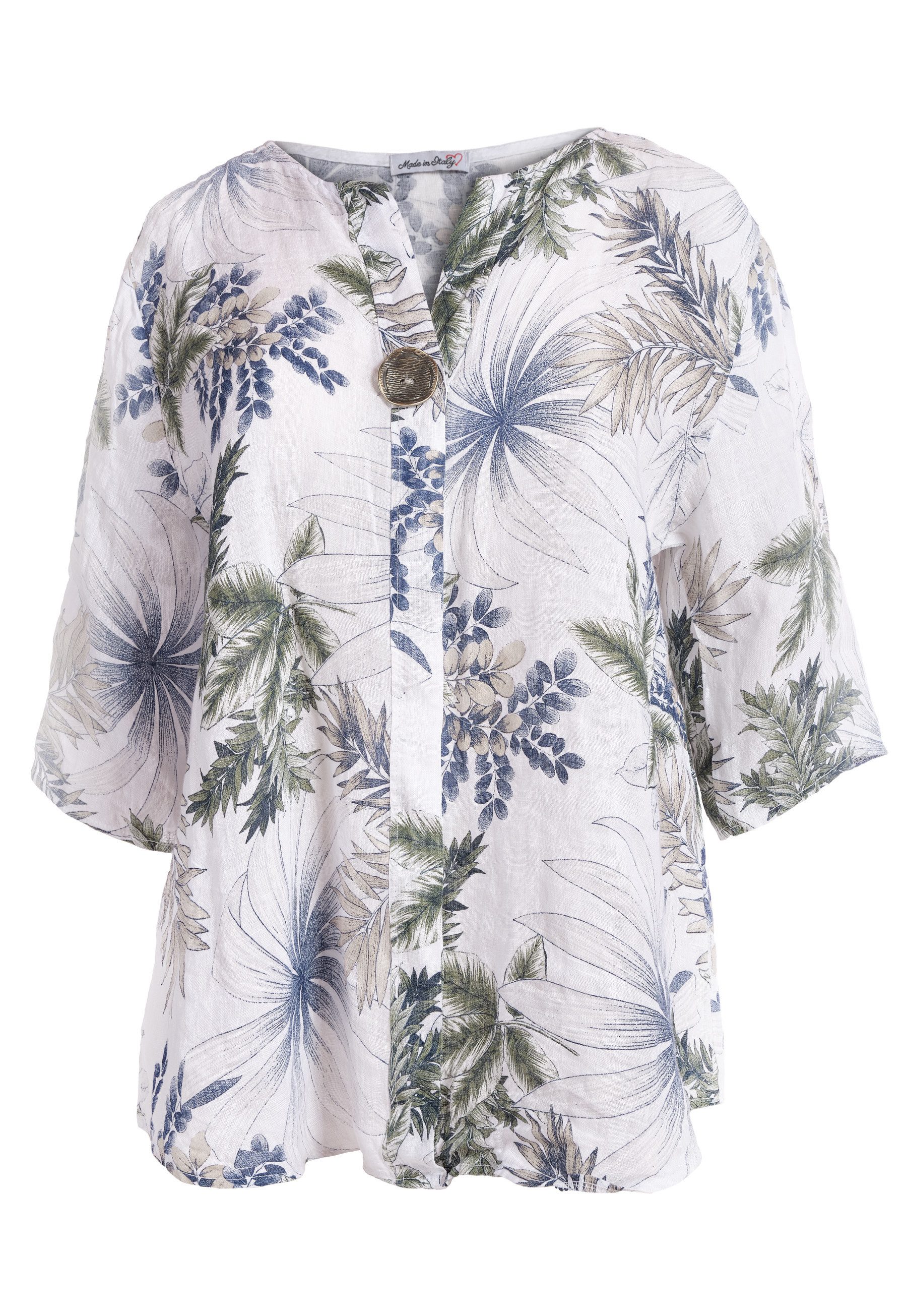 PEKIVESSA Tunika Bluse Leinen mit 3/4-Arm günstig online kaufen