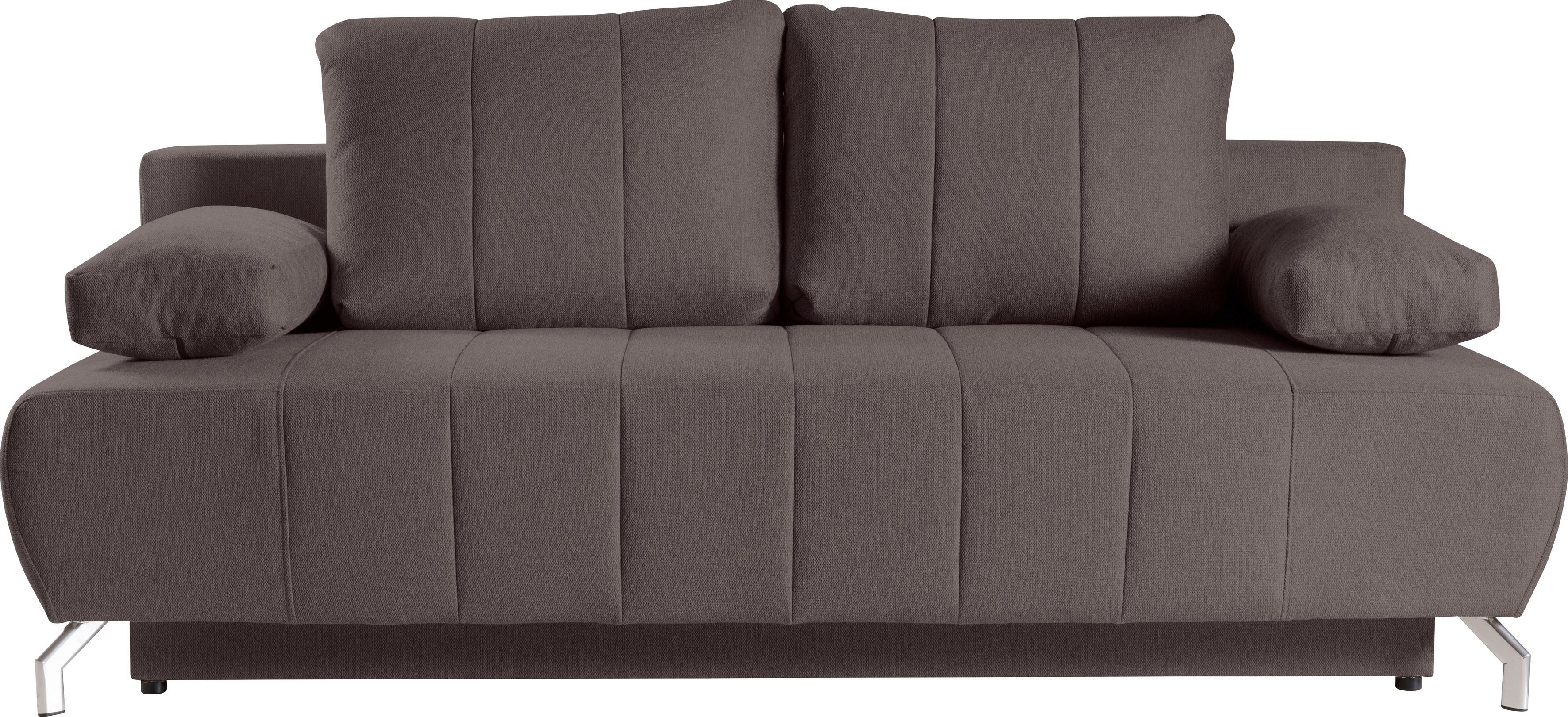 WERK2 Schlafsofa Troya Bettsofa mit Bettkasten und Federkern, Breite 210cm, 2-Sitzer Sofa und Schlafcouch mit Federkern & Bettkasten