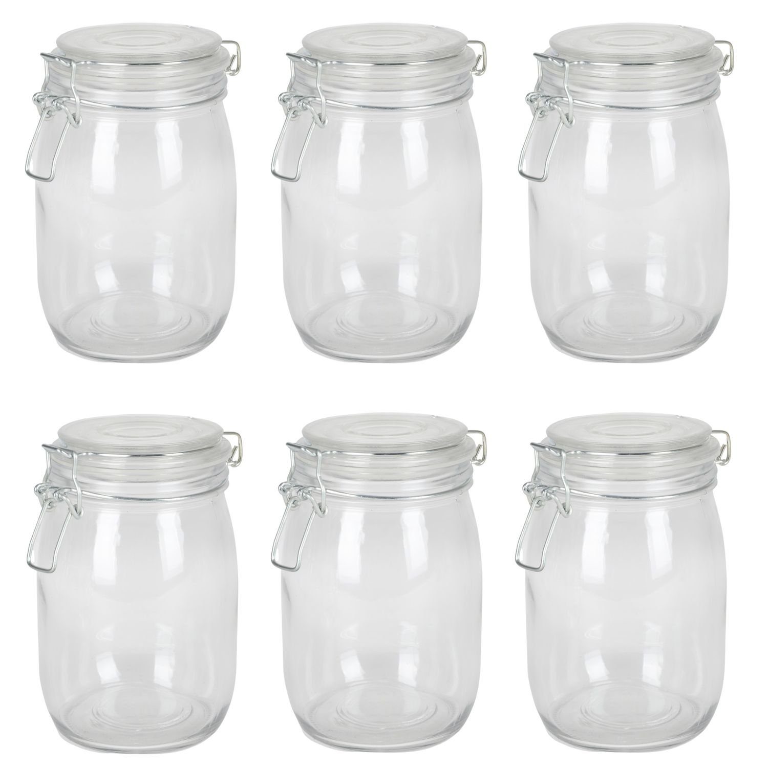 Vorratsglas 6x Drahtbügelglas 0,95L Eimachgläser Einweckglas Vorratsglas Marmelade