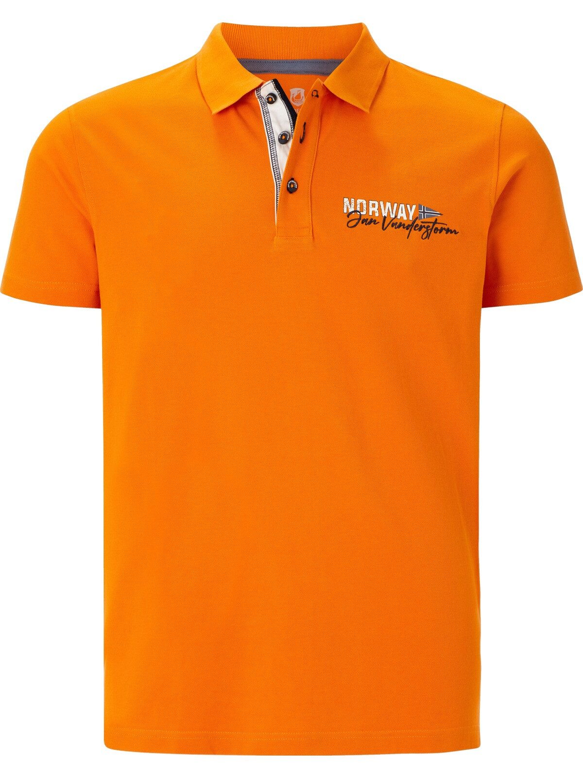 Jan Vanderstorm Poloshirt JAKOV mit Kontrast-Knopfleiste – Bild 3 von 5