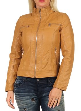 malito more than fashion Lederimitatjacke 5193 Kunstleder Jacke mit Stehkragen