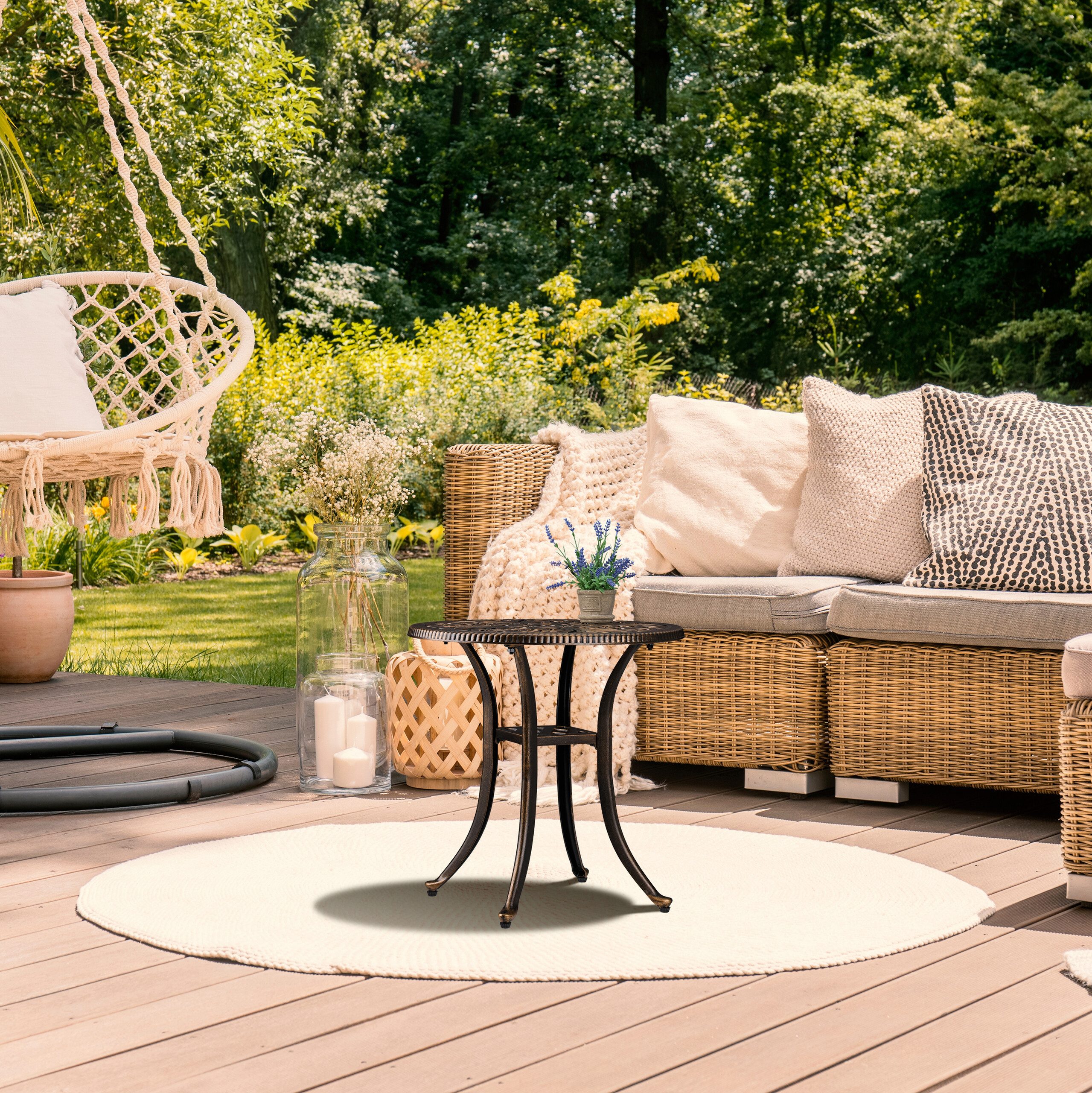 relaxdays Gartentisch Runder Gartentisch Vintage