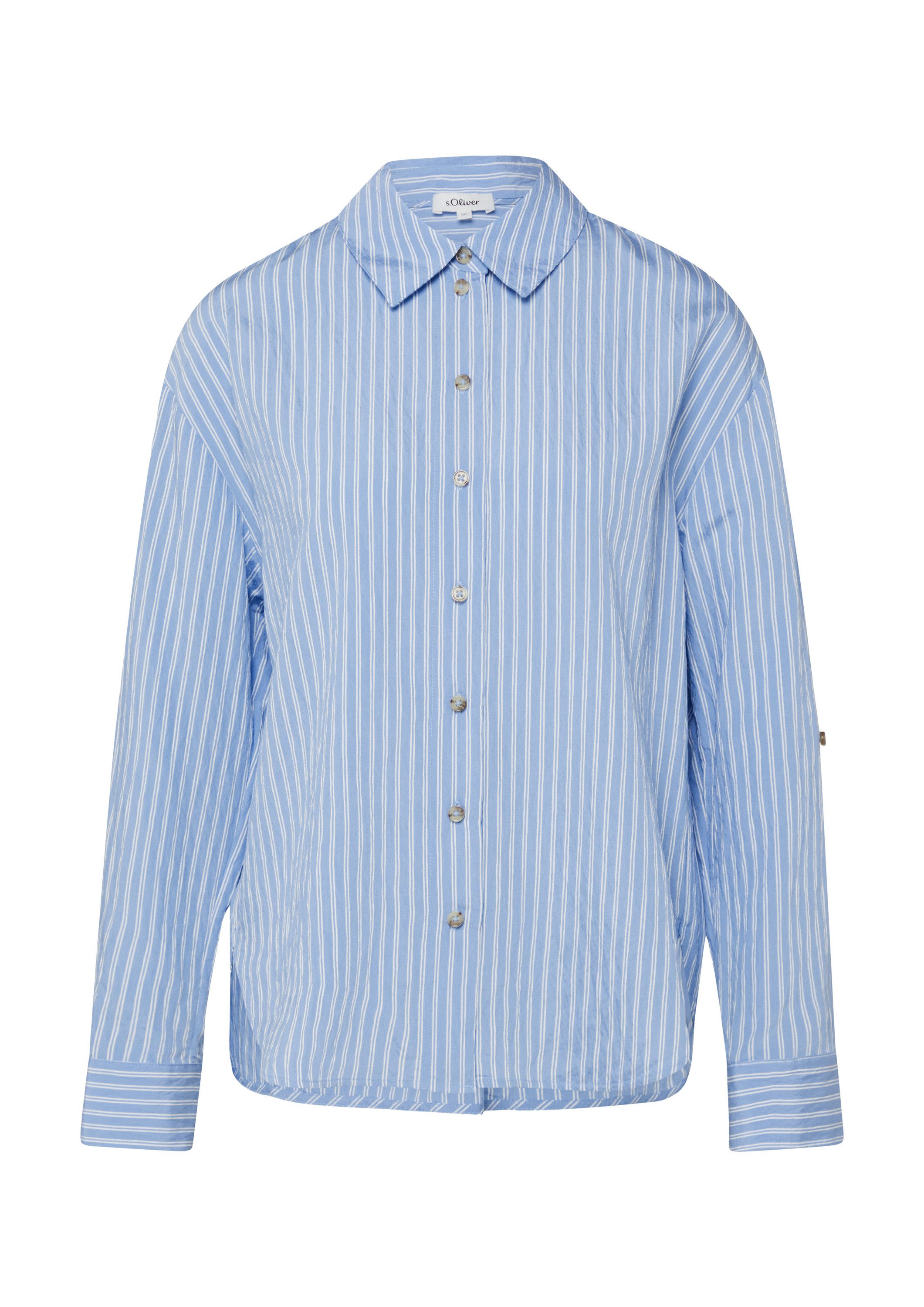 s.Oliver Langarmbluse Bluse Strukturierte Viskosemix-Bluse mit Turn-up günstig online kaufen