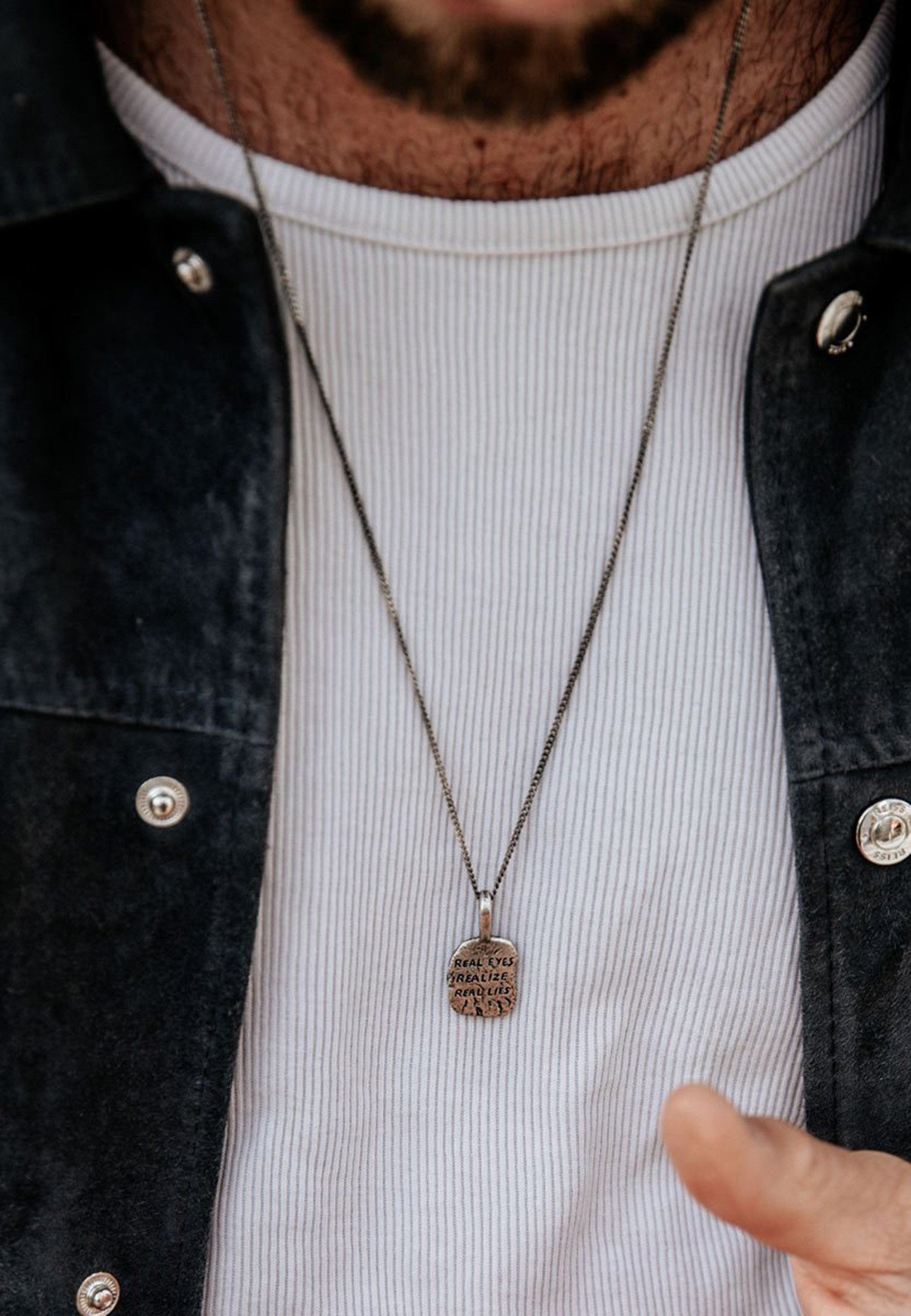 HAZE & GLORY Kette mit Anhänger Anhänger - Real Eyes 925 Silber