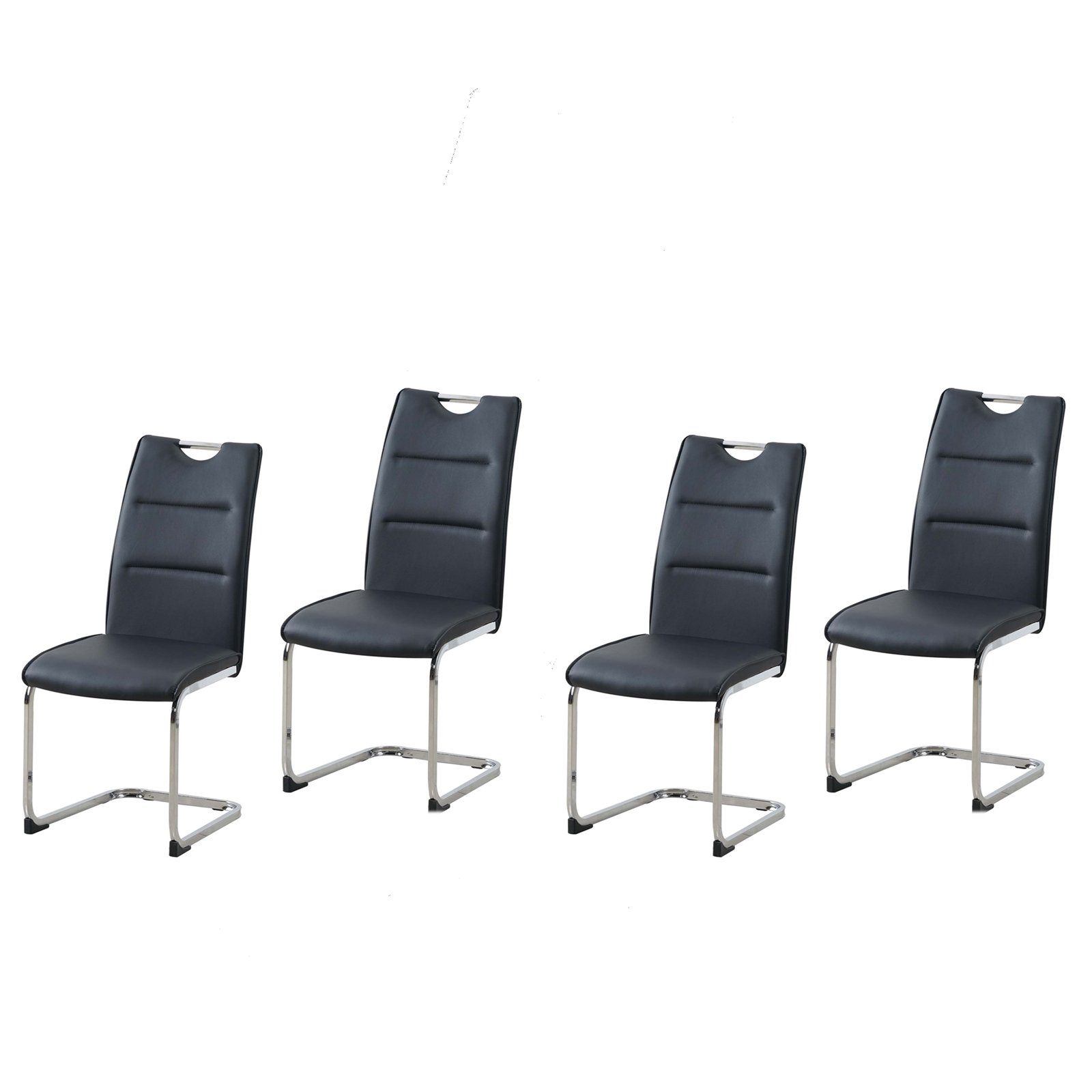 HTI-Line Freischwinger Schwingstuhl 4er Set PU günstig online kaufen