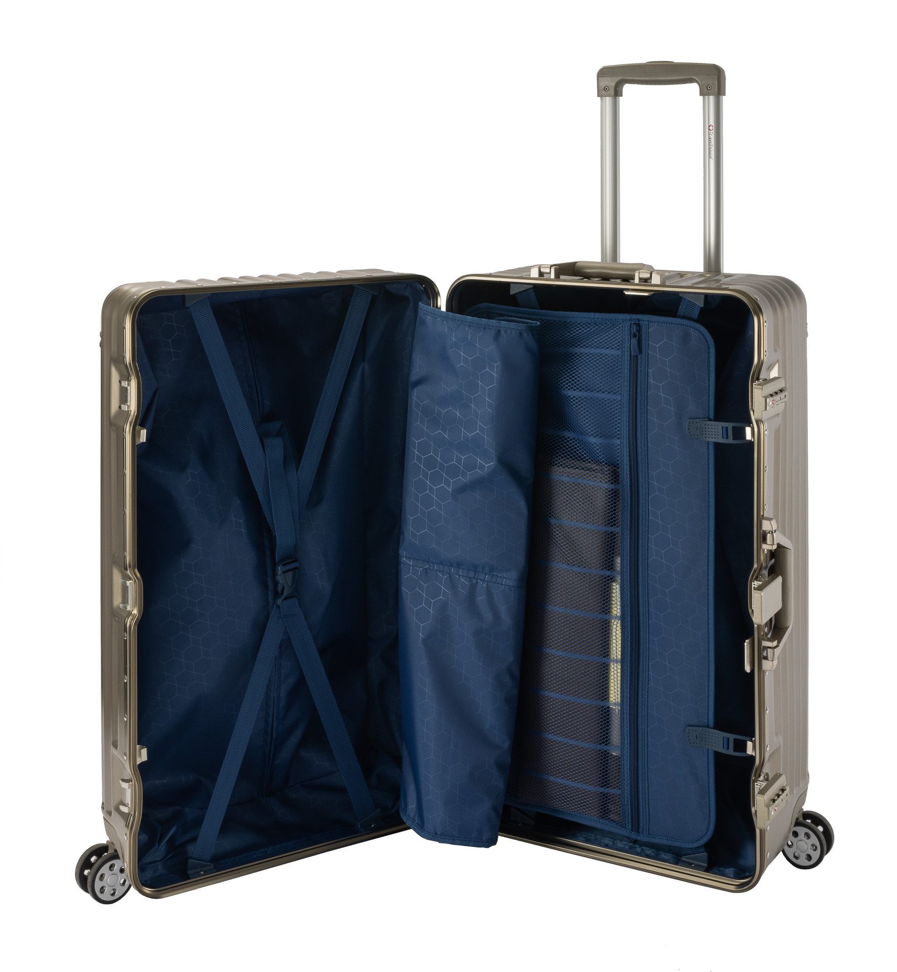 Travelhouse Hartschalen-Trolley London Sports Trunk, 4 Rollen, TSA Zahlenschloss Alu-Rahmen Schnappverschluss Polycarbonat-Hartschale