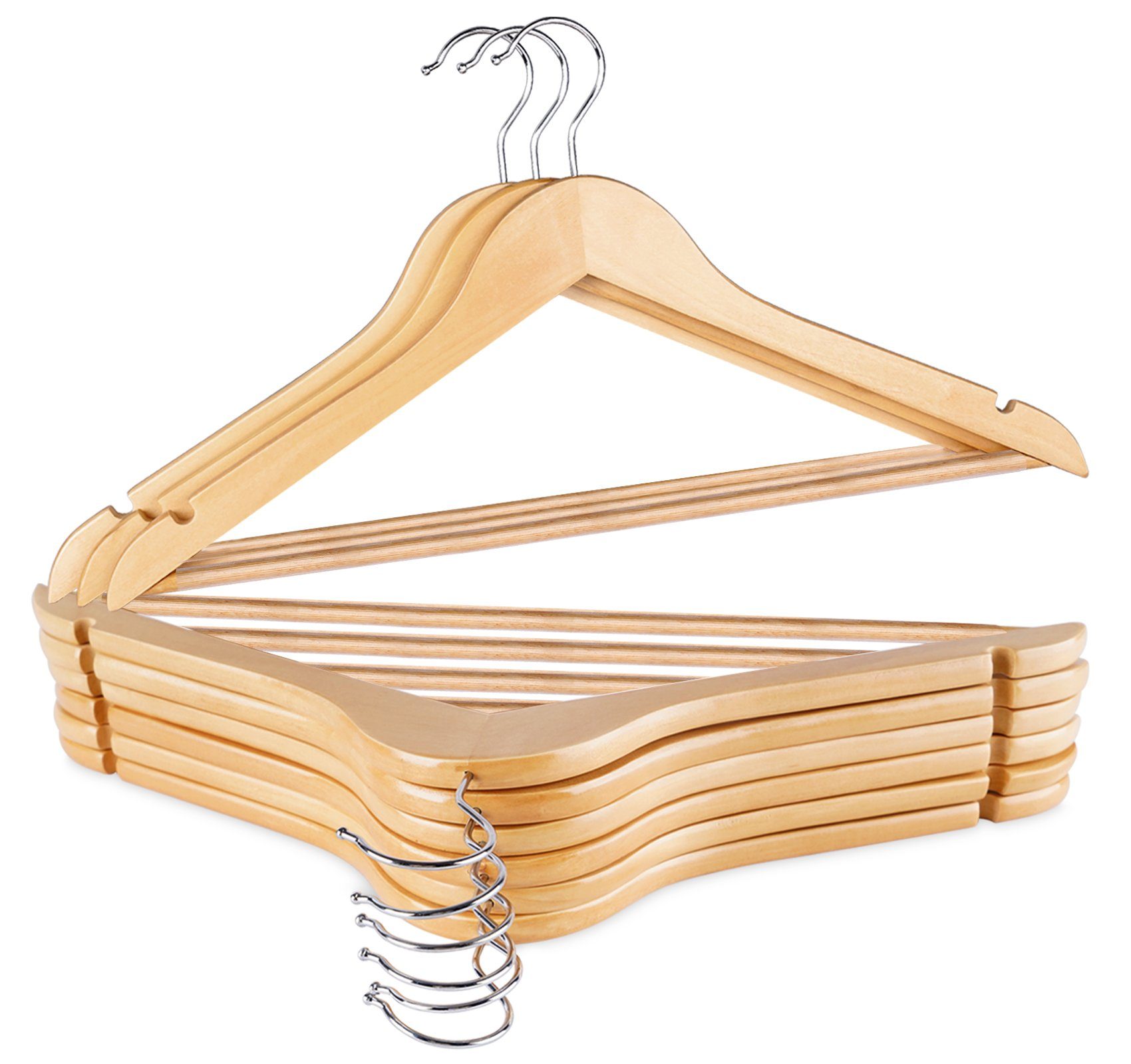 Homewit Kleiderbügel Holz Bügel mit Drehbar günstig online kaufen