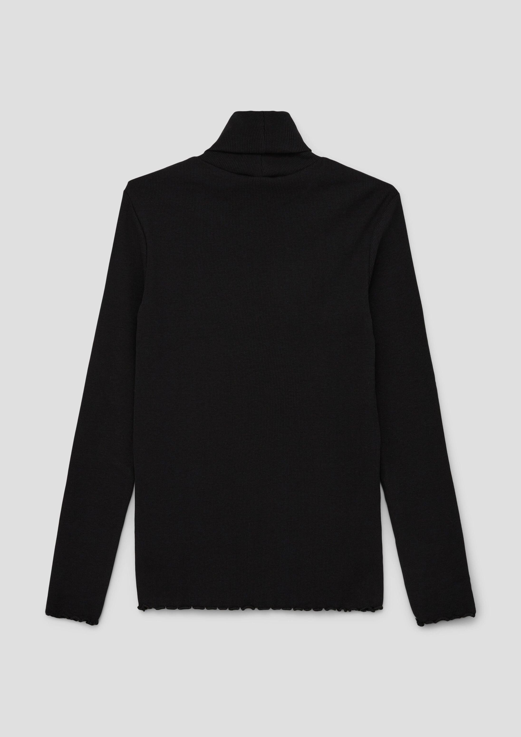 s.Oliver Langarmshirt T-Shirt Rollkragenpullover mit Rippstruktur