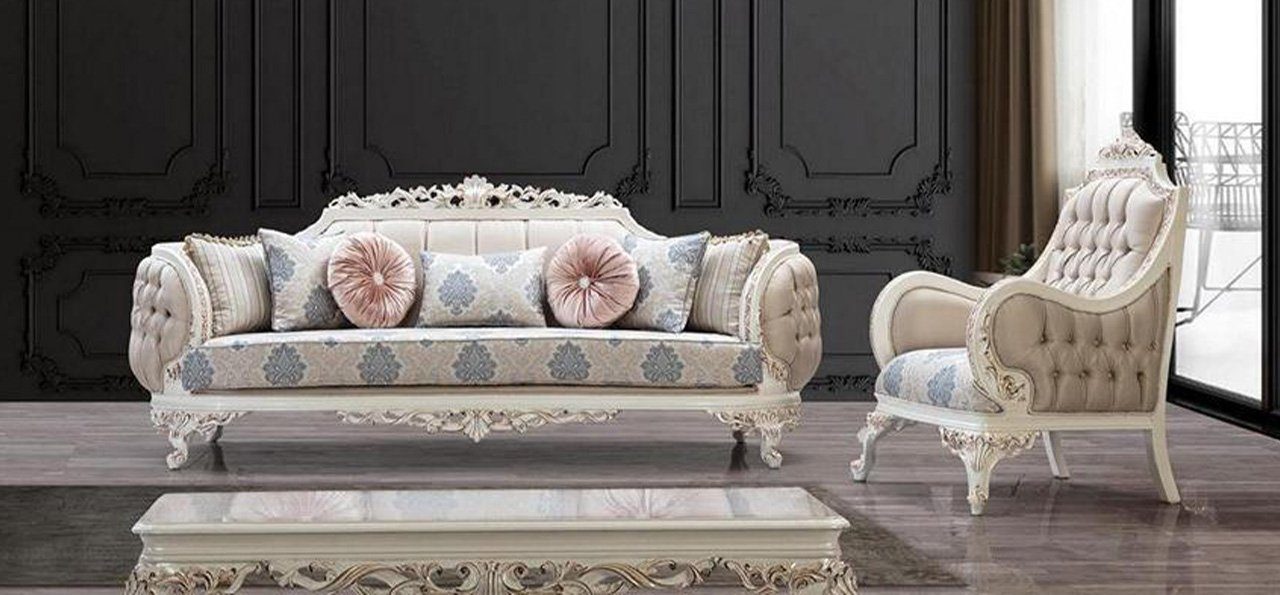 JVmoebel Sofa Sitzer 3 Couchen In Luxus Europe Stoff, Chesterfield Sofa Sofas Designer Made Polster