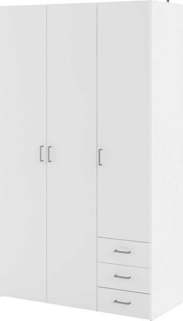 Home affaire Kleiderschrank graue Stangengriffe, Weiß Weiß cm | Selbstmontage, 49,5 x 115,8 einfache 200,4 x