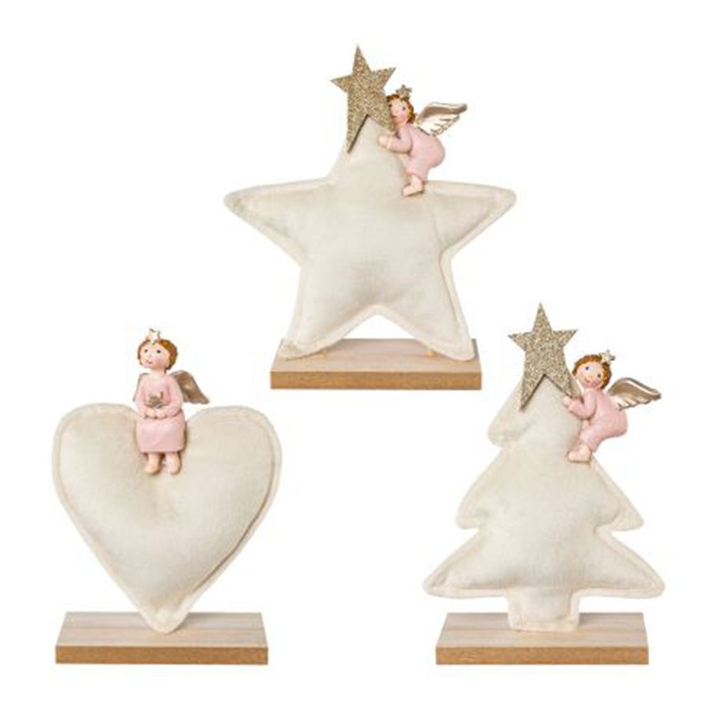 Creativ home Dekofigur Stern/Herz/Baum (3 St), mit niedlichen Engelsfiguren günstig online kaufen