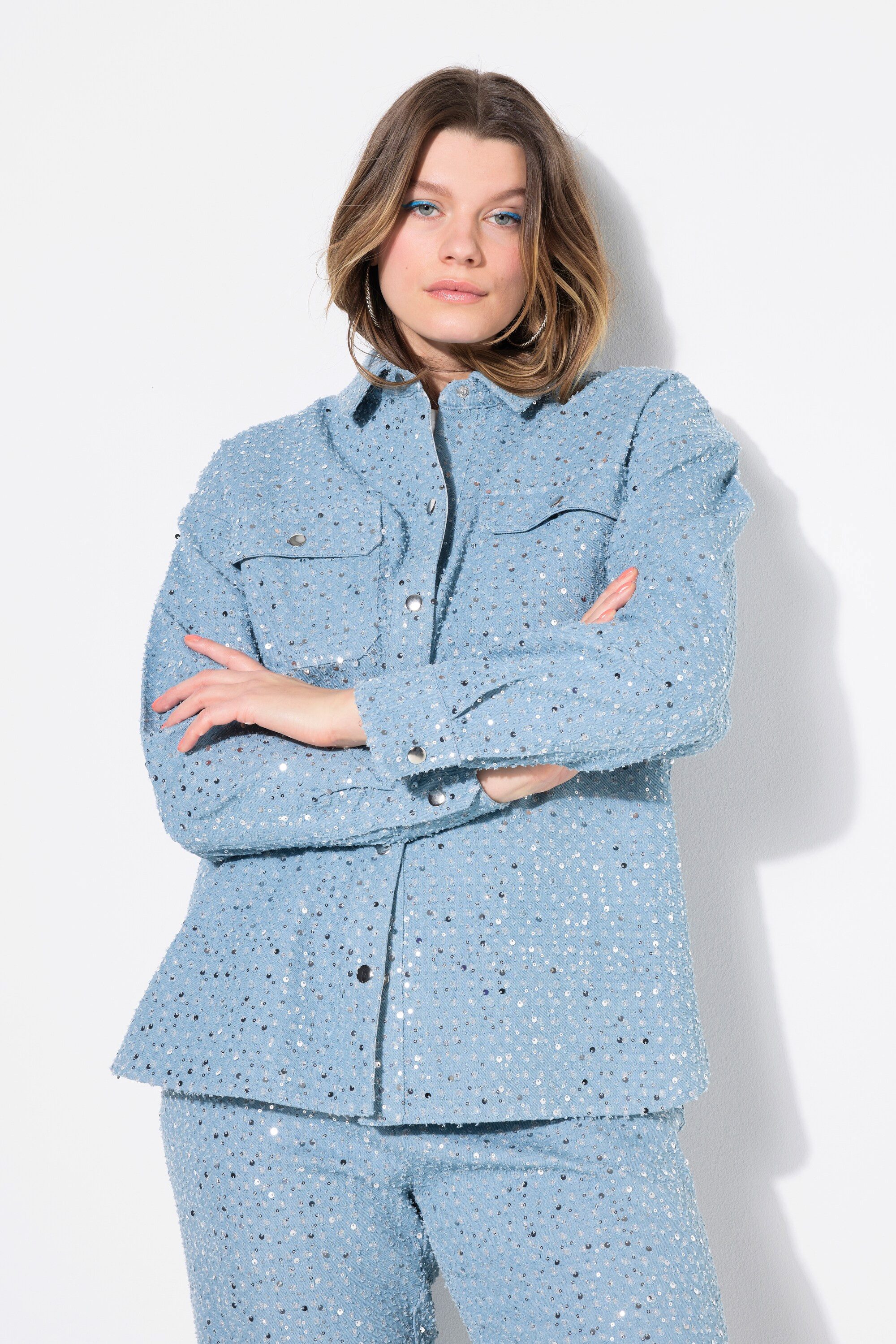 Studio Untold Hemdbluse Hemd oversized Pailletten günstig online kaufen