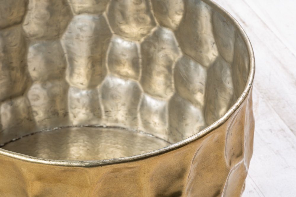 ORGANIC gold riess-ambiente · · · Hammerschlag Couchtisch ORIENT 3D-Design rund handmade (Einzelartikel, 1-St), Ø70cm · Metall Wohnzimmer