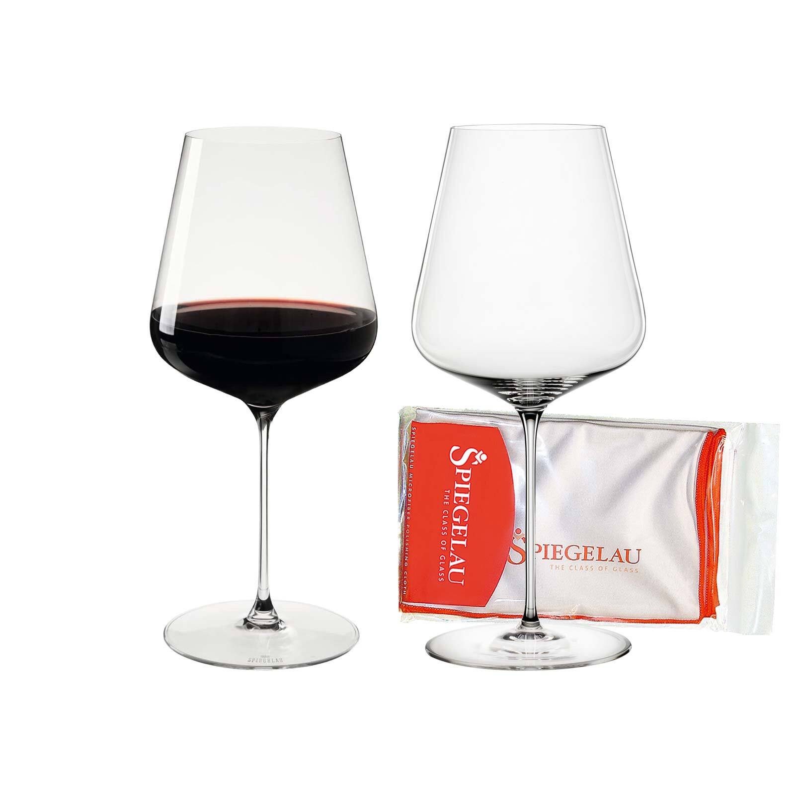 SPIEGELAU Rotweinglas Definition Bordeauxgläser + Poliertuch 750 ml, 2-tlg., Glas