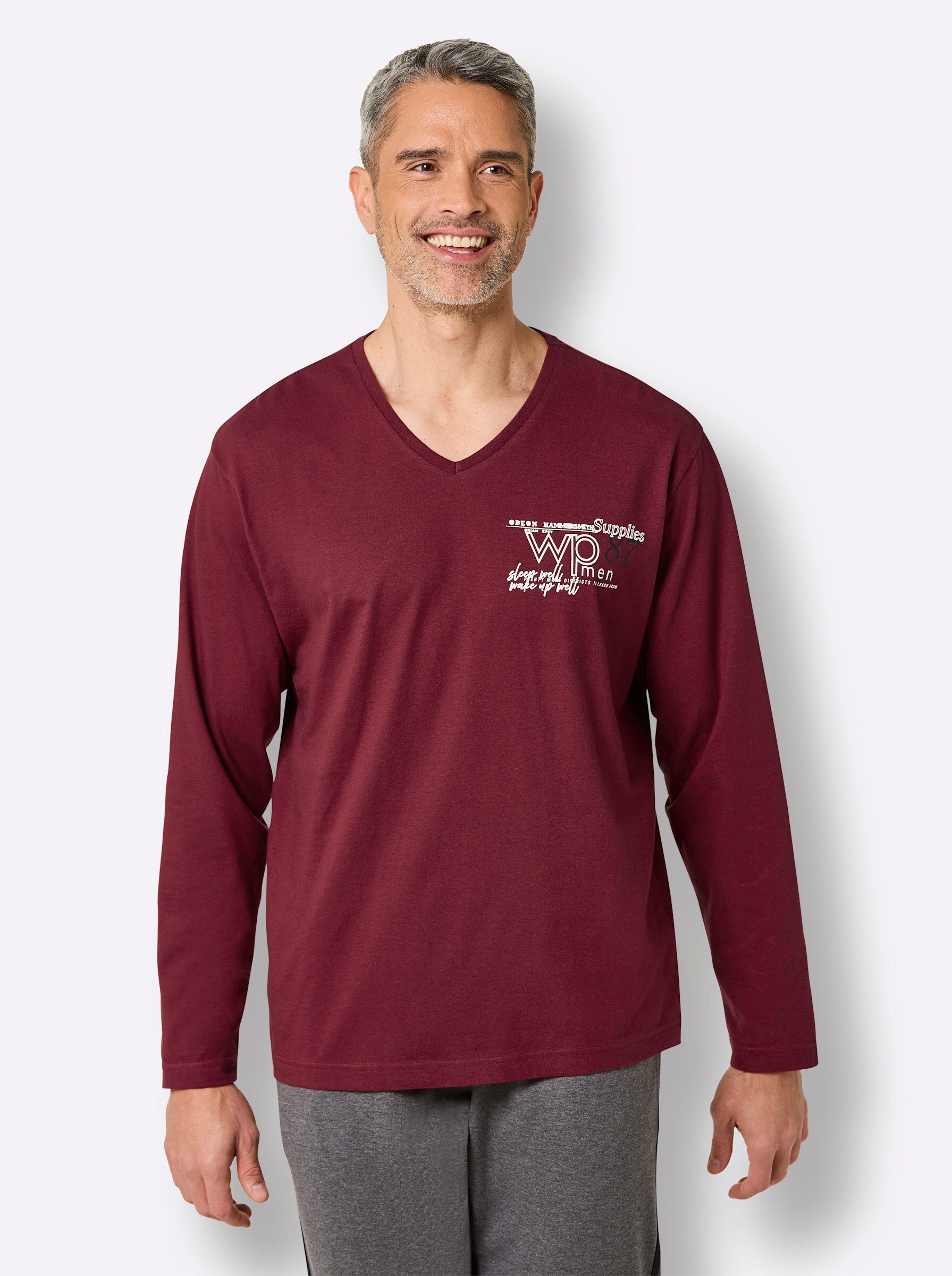 Schlafanzug Schlafanzug-Shirt Langarm
