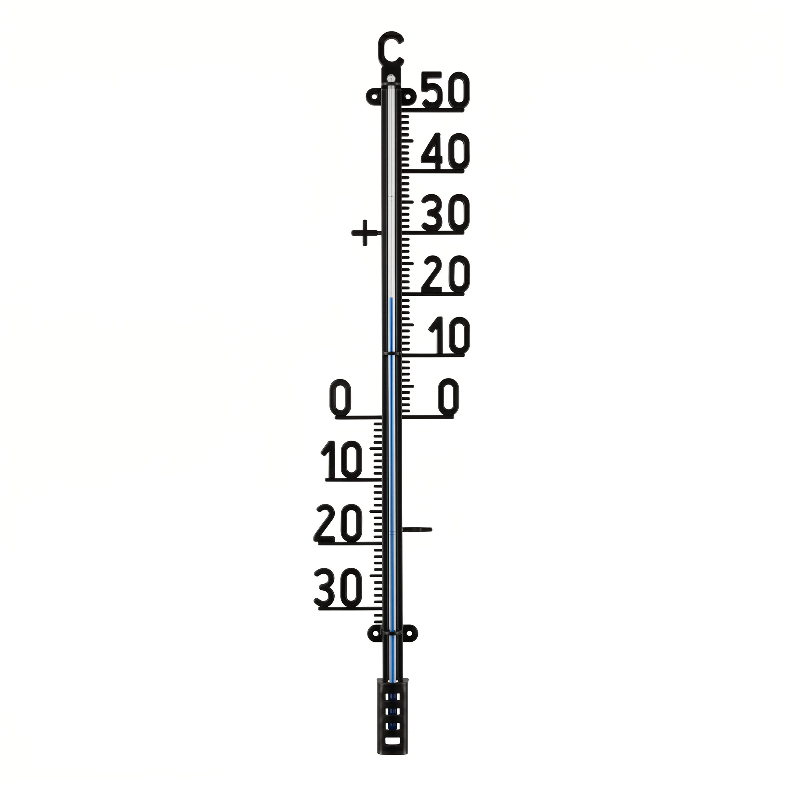 Lantelme Gartenthermometer 67cm XXL Außen Thermometer Garten Terrassen Balkon Analog, 1-tlg., Deutsche Herstellung aus Kunststoff Farbe Schwarz, Messbereich von -30°C bis +50°C
