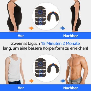 VSIUO EMS-Bauchmuskeltrainer EMS-Po-Trainer, EMS-Arm-Trainer, ABS Trainingsgerät,8 Modi, 19 Geschwindigkeitsstufen