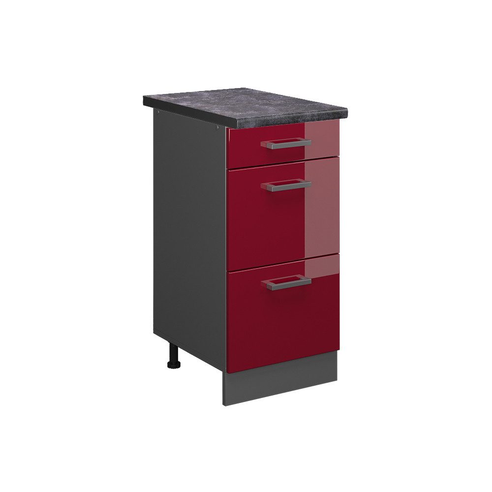 Vicco Unterschrank R-Line, Bordeaux Hochglanz/Anthrazit, 40 günstig online kaufen