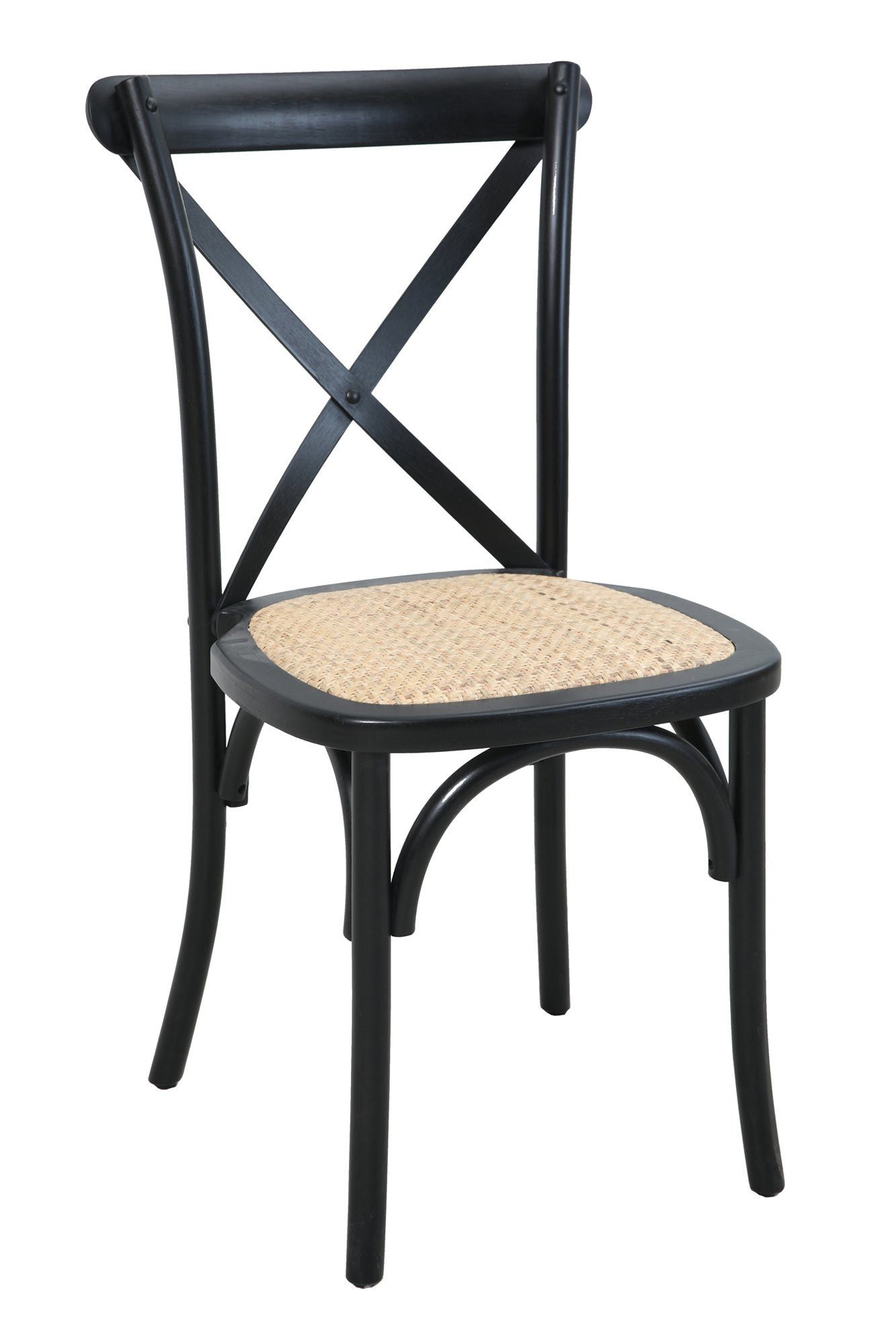 Rattanstuhl stapelbar SIT St), 2 Natur Schwarz, | (Set, Schwarz