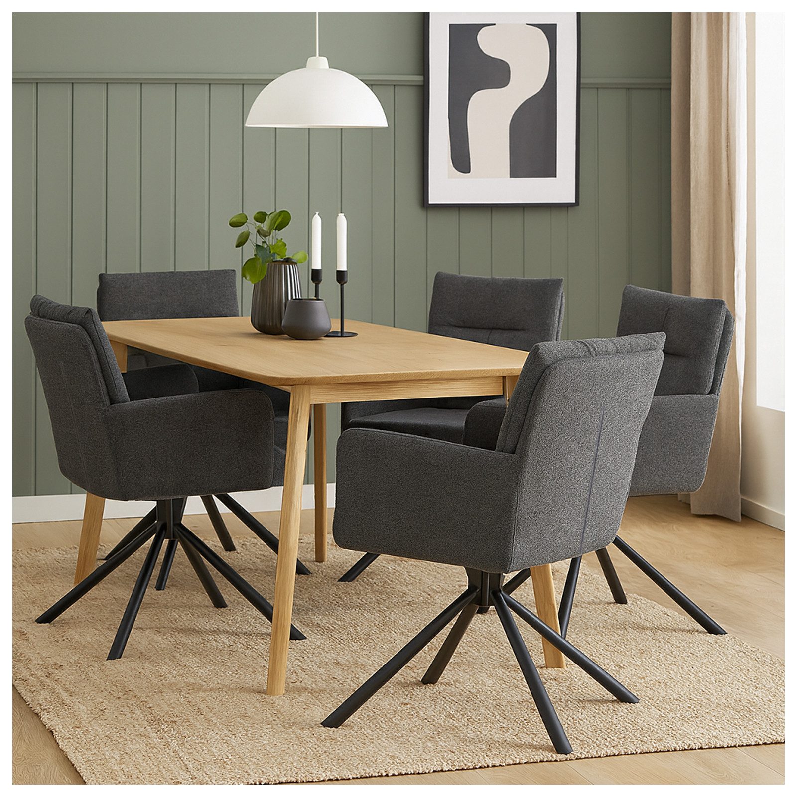 HTI-Living Drehstuhl Drehstuhl Kyra Anthrazit (Set, 2 St), Esszimmerstuhl S günstig online kaufen