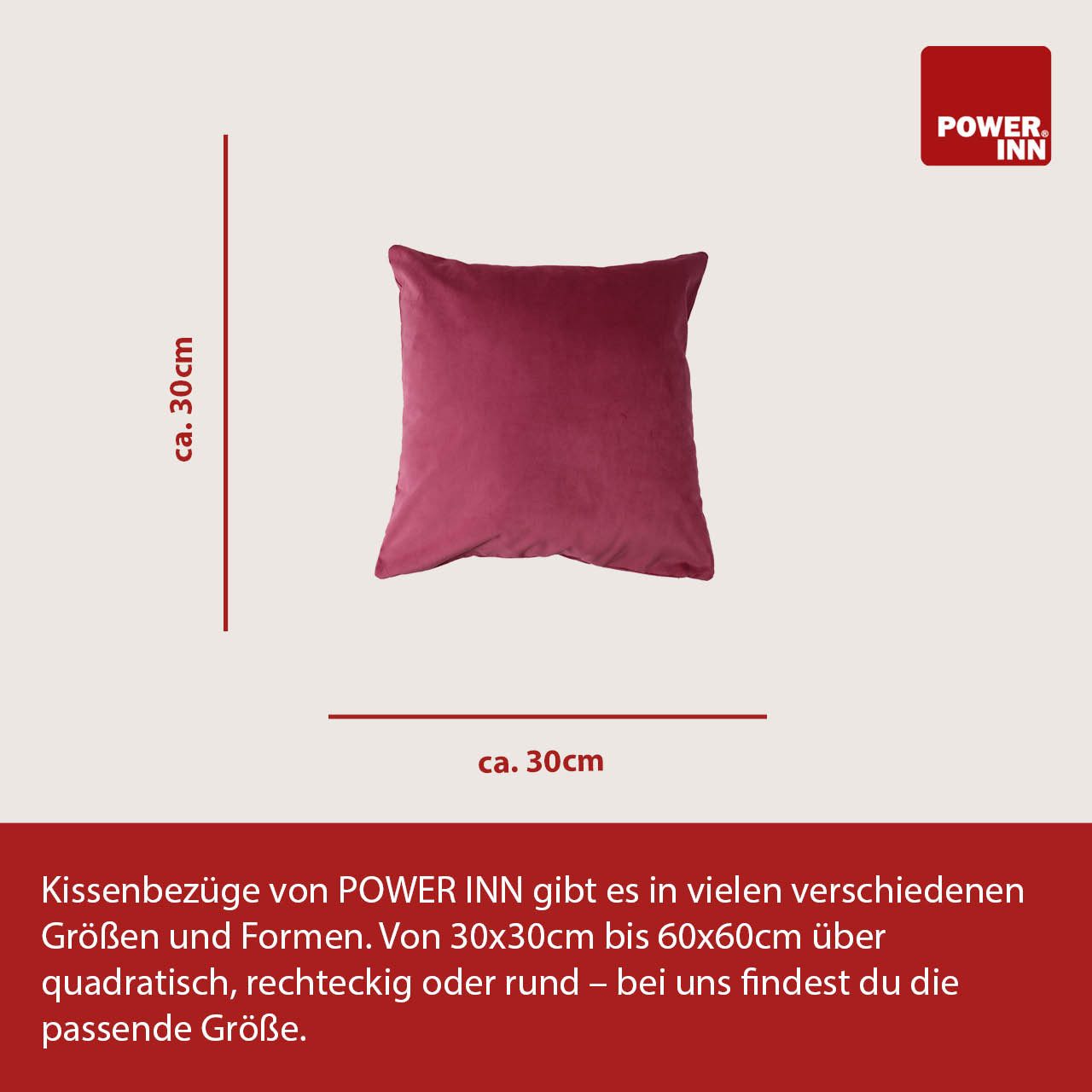 POWER INN Kissenbezug POWER INN® Kissenbezug Samtstoff, Quadratisch günstig online kaufen