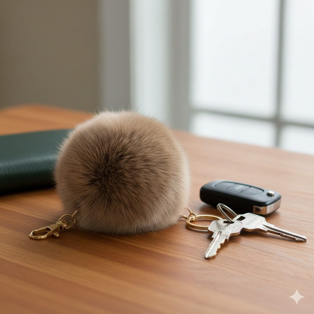 LIRA Deko Taschenanhänger Pompom Luxus 100% Fell Schlüsselanhänger vergolde günstig online kaufen