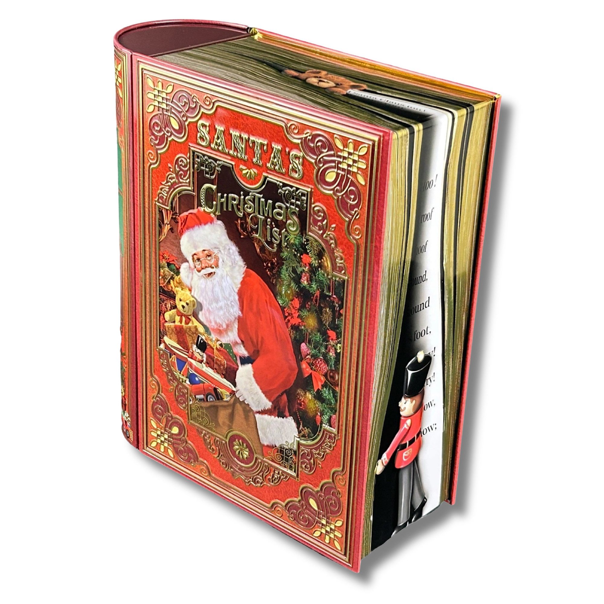 MediMuc Keksdose Große Buchdose Santa's List, Metall