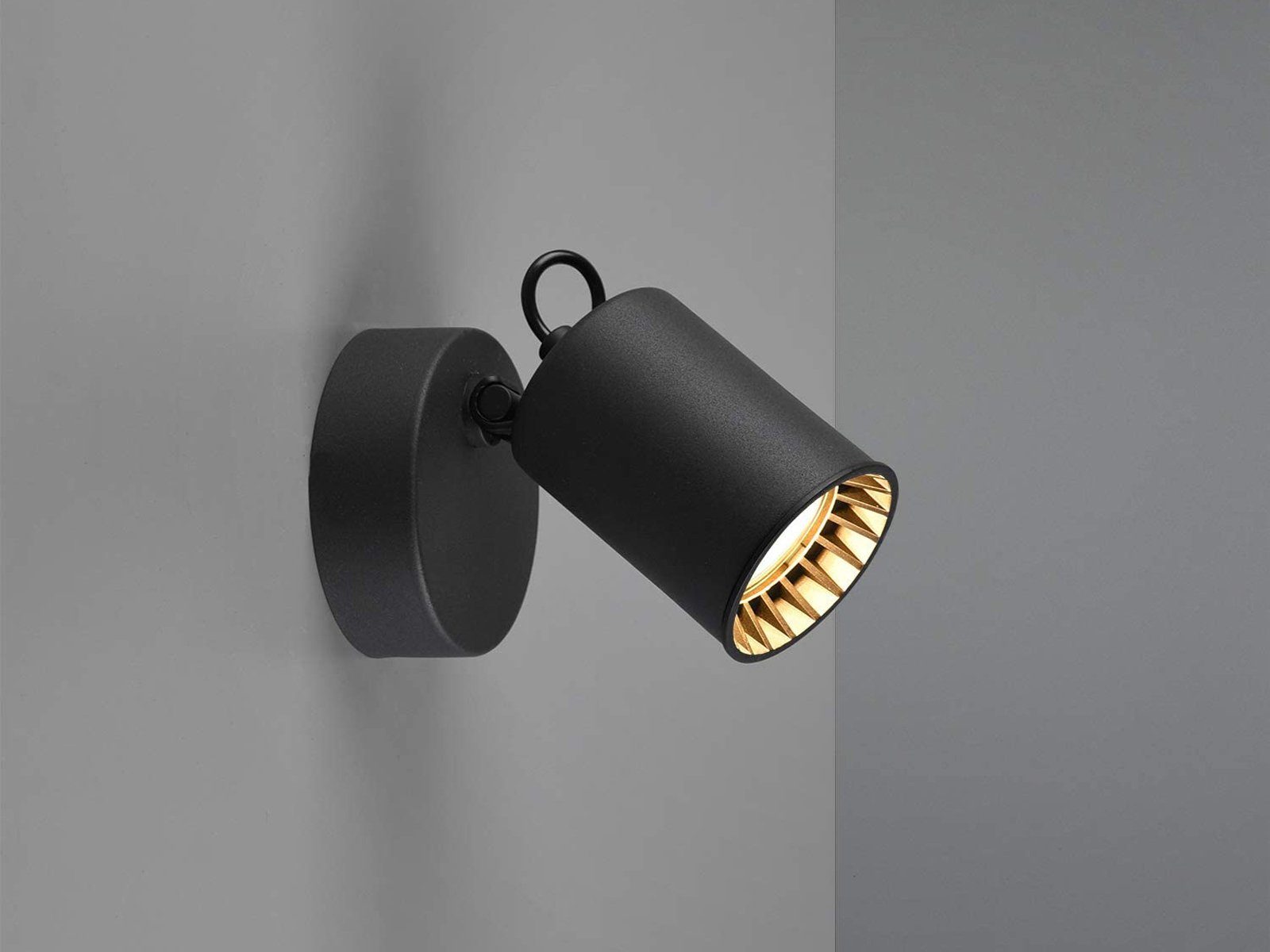 TRIO Leuchten LED Wandstrahler, 1x austauschbares GU10 LED mit 5 Watt, 400 Lumen, LED wechselbar, Warmweiß, innen klein-e Wandleuchte Lichtspots Treppenhaus Nachttisch Bett, Ø6cm