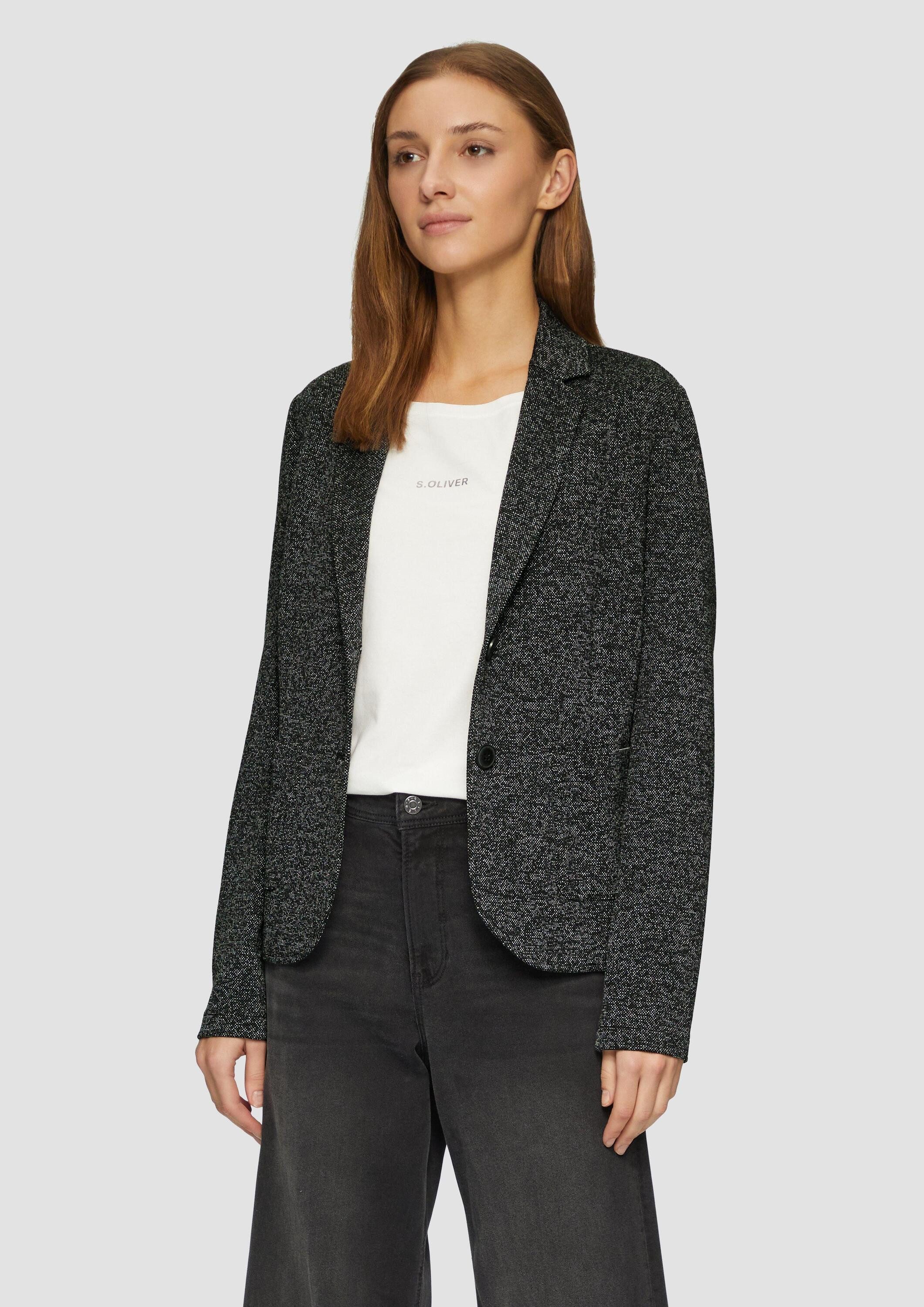 s.Oliver Jackenblazer Indoor-Blazer Blazer mit meliertem Muster im Slim Fit günstig online kaufen