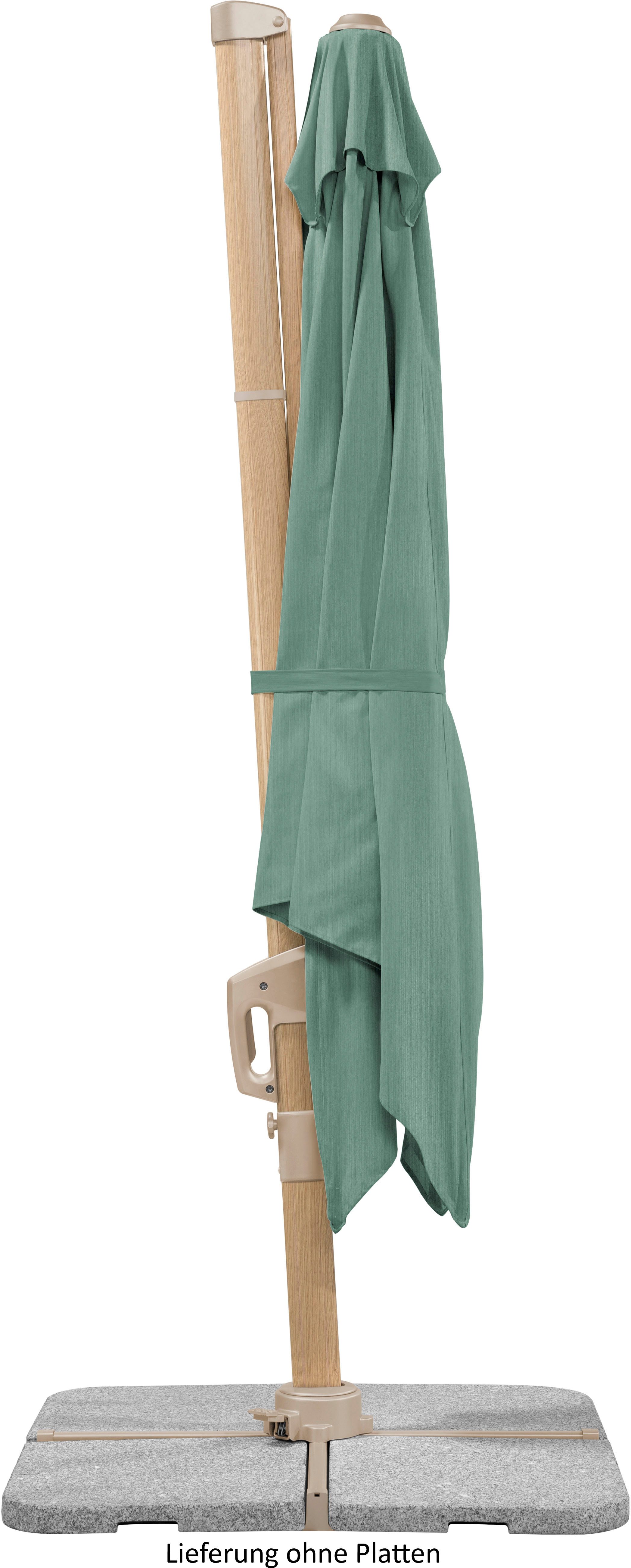 Schneider Schirme Ampelschirm »Rhodos Twist Loft«, LxB: 300x300 cm, 300x300 cm, flexibler Ampelschirm in moderner Leinenstruktur