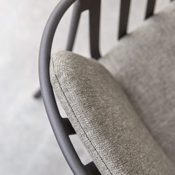 Tikamoon Esszimmerstuhl Grazi Stuhl aus Aluminium und Stoff
