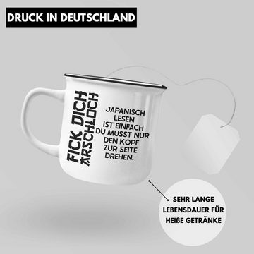 Trendation Thermotasse Trendation - Anime Emaille Tasse Geschenk Spruch KaffeeEmaille Tasse Geschenke Deko Japanisch Japan Japaner