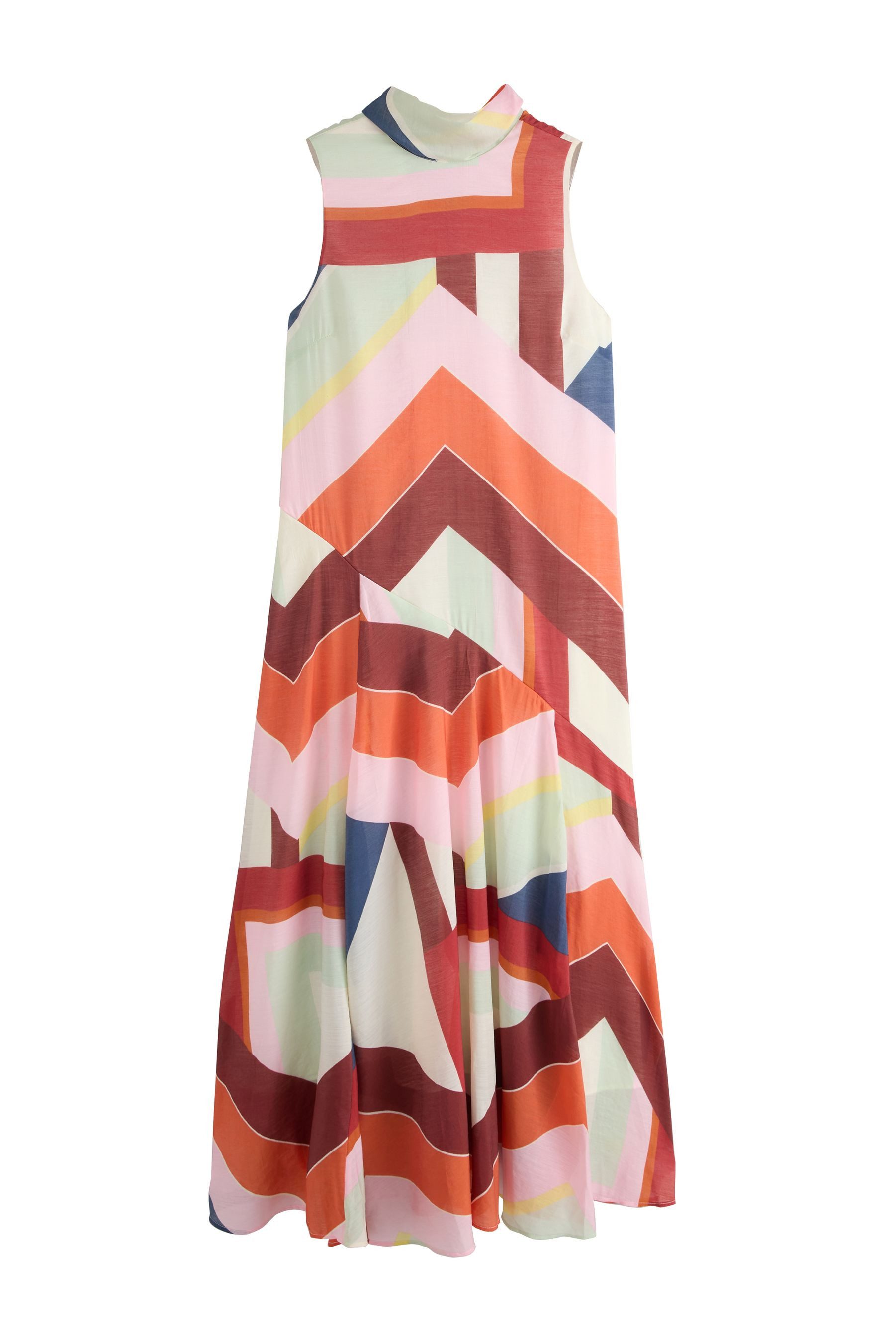 Next Sommerkleid Ärmelloses hochgeschlossenes, asymmetrisches Kleid (1-tlg)