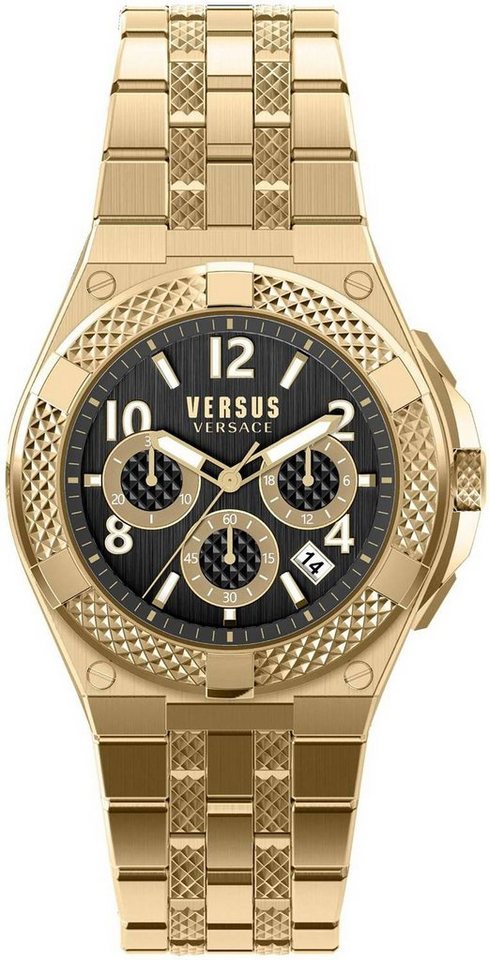 Versus Versace Chronograph Esteve, Das Gehäuse ist aus Edelstahl und der  Durchmesser ist ca. 46