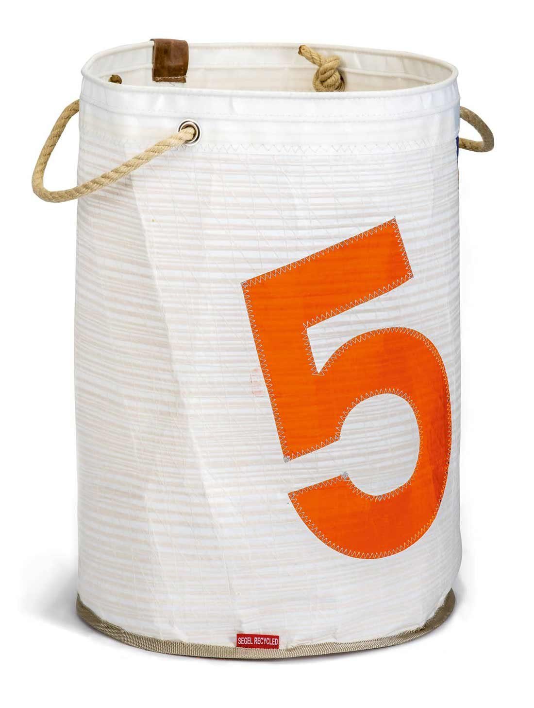 360Grad Wäschekorb Wäschekorb Pütz Weiss Zahl Neon Orange aus Recycling  Segeltuch