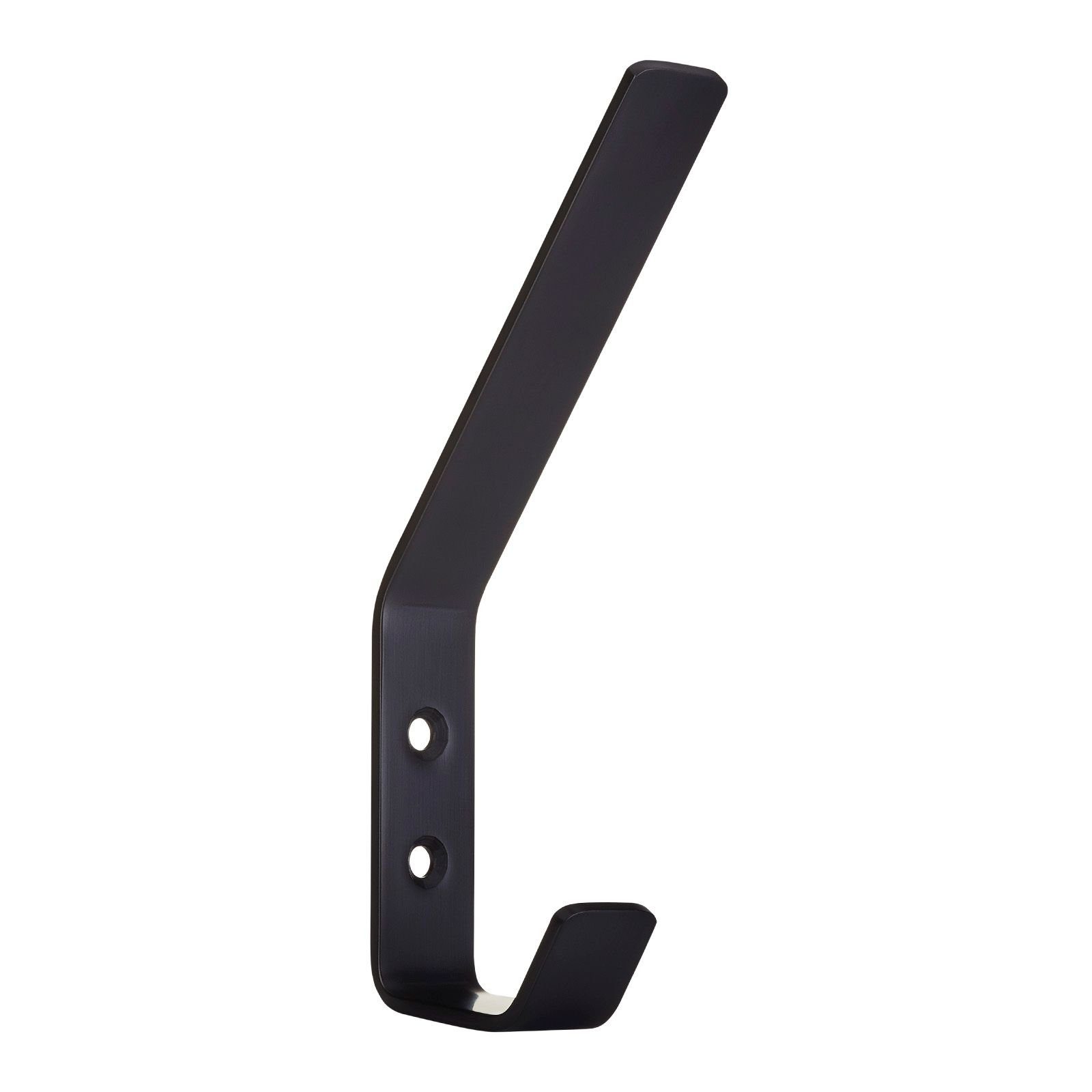 SO-TECH® Kleiderhaken doppelter Wandhaken, Edelstahl, 142 x 20 x 45 mm, (1-St), großer Jackenhaken mit abgerundeten Kanten schwarz