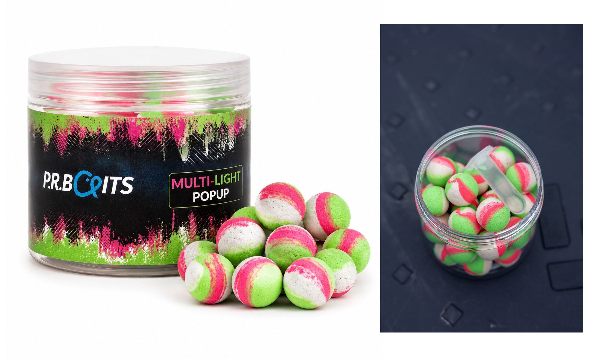 P.R. Baits Kunstköder Multi-Light Pop Ups – Pink/White/Green 16mm - 70g - Boilies Karpfen, Auftrieb von über 24 Stunden