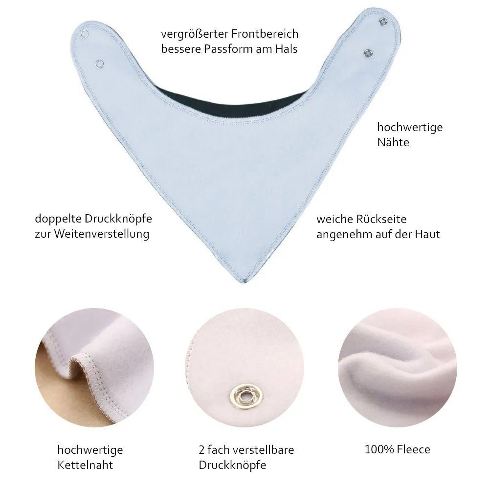 Kleiner Held Lätzchen Lätzchen Baby wasserabweisend mit Schnullerketten, (Set, 7-St), Weitenregulierbar, perfekter Sitz