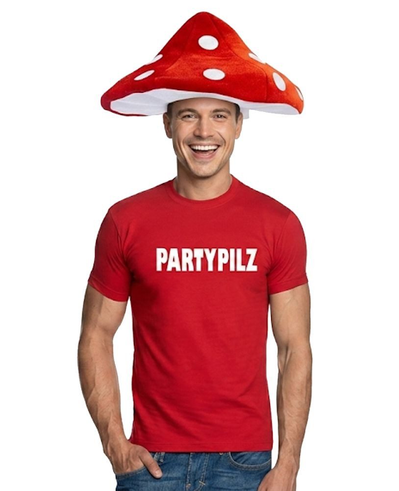 coole-fun-t-shirts Kostüm Party-Pilz Kostüm Set Herren Damen Karneval Fasching 2-teilig, Partypilz Verkleidung Gruppenkostüm Karneval Fasching