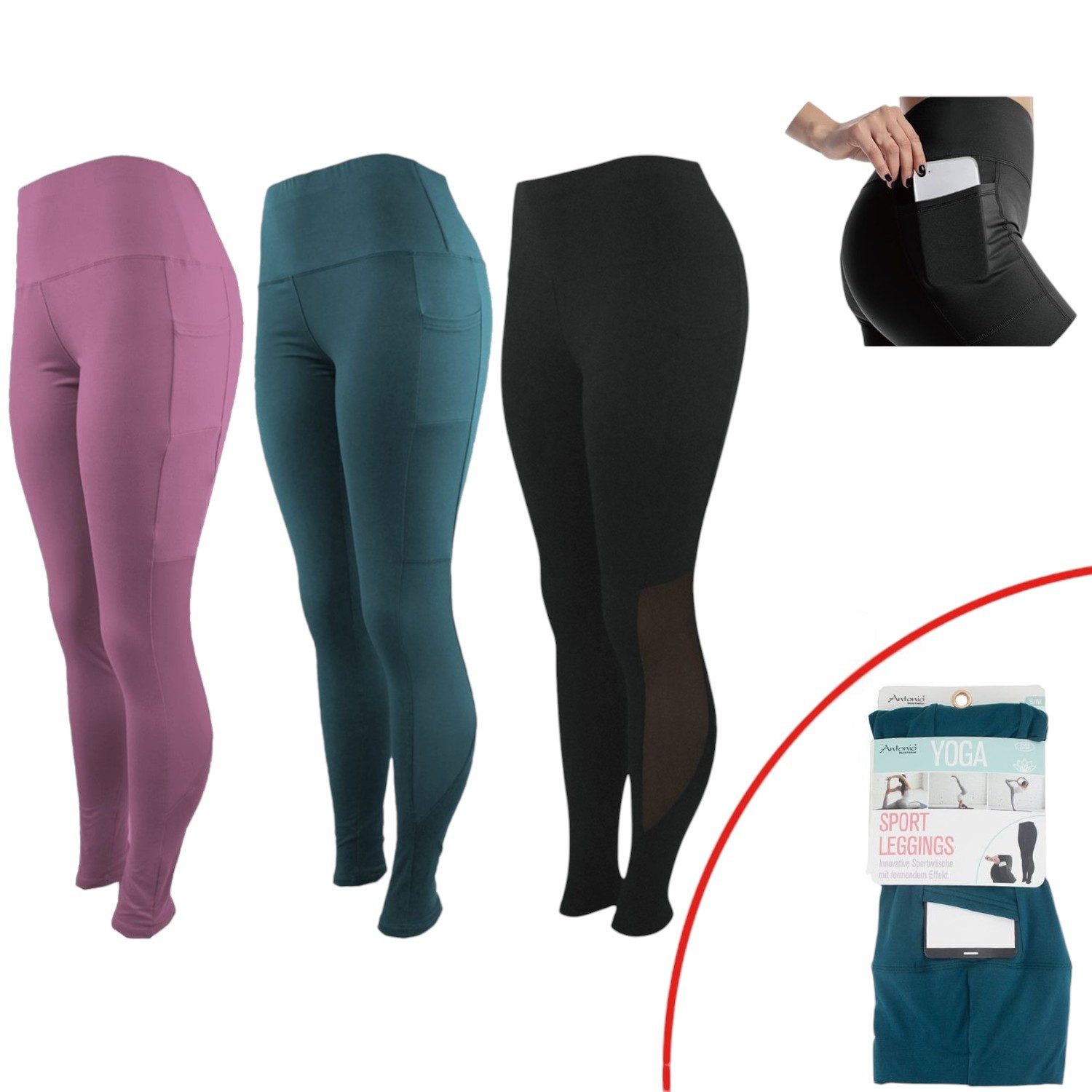 Antonio Yogaleggings Yoga Hose Damen » Sport Leggings mit hoher Taille (Kei günstig online kaufen