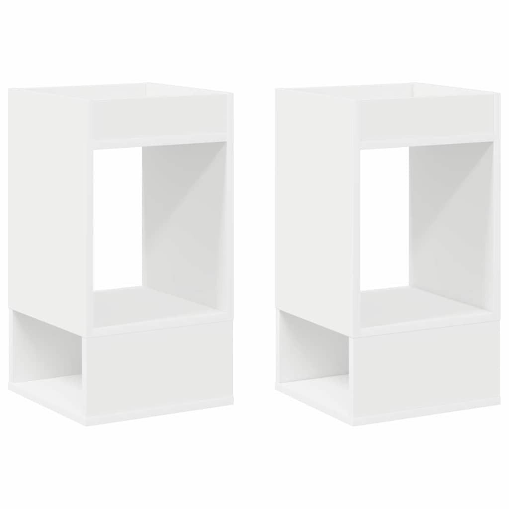 vidaXL Beistelltisch Beistelltisch 2 Stk. Weiß 30 x 30 x 56 cm Holzwerkstoff (2-St)