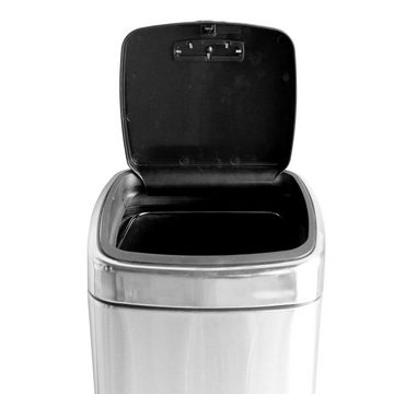 HAC24 Mülleimer Edelstahl Push Abfalleimer 30 Liter Mülleimer Müllbehälter, mit Druckdeckel