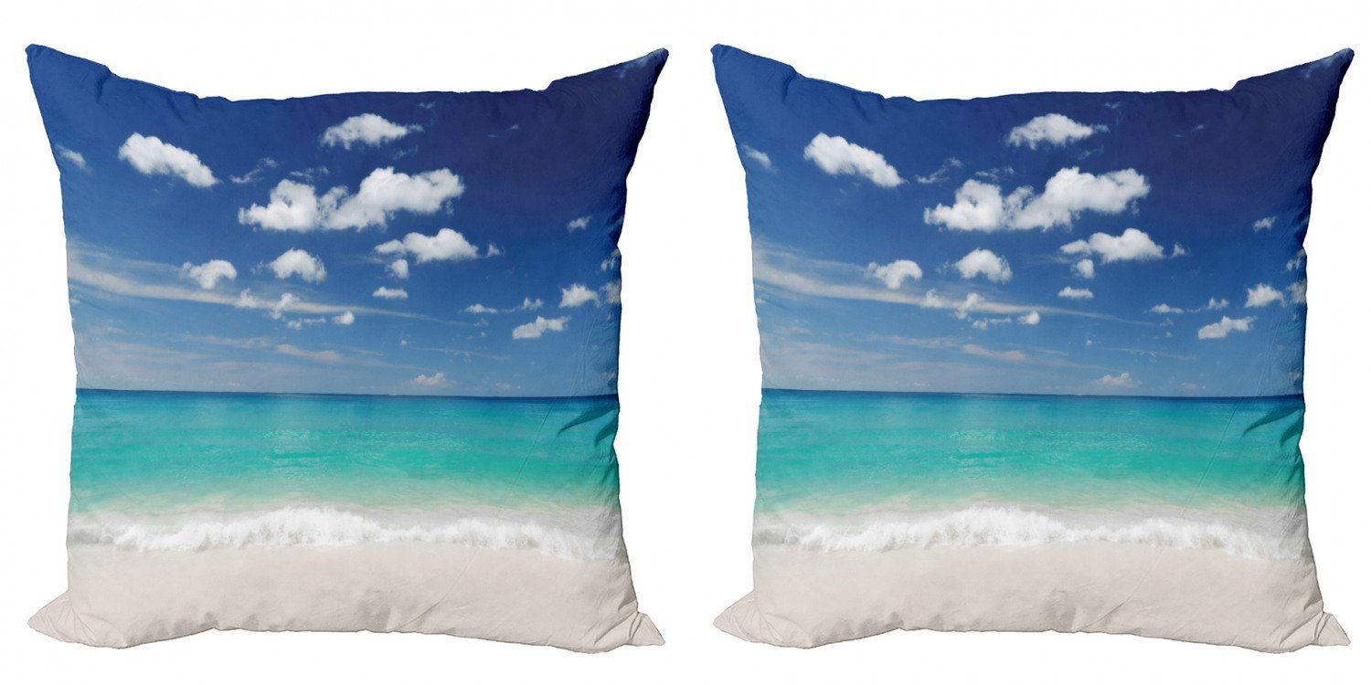 Sommer-Strand-Küste (2 Accent Modern Digitaldruck, Kissenbezüge Stück), Tropisch Abakuhaus Doppelseitiger