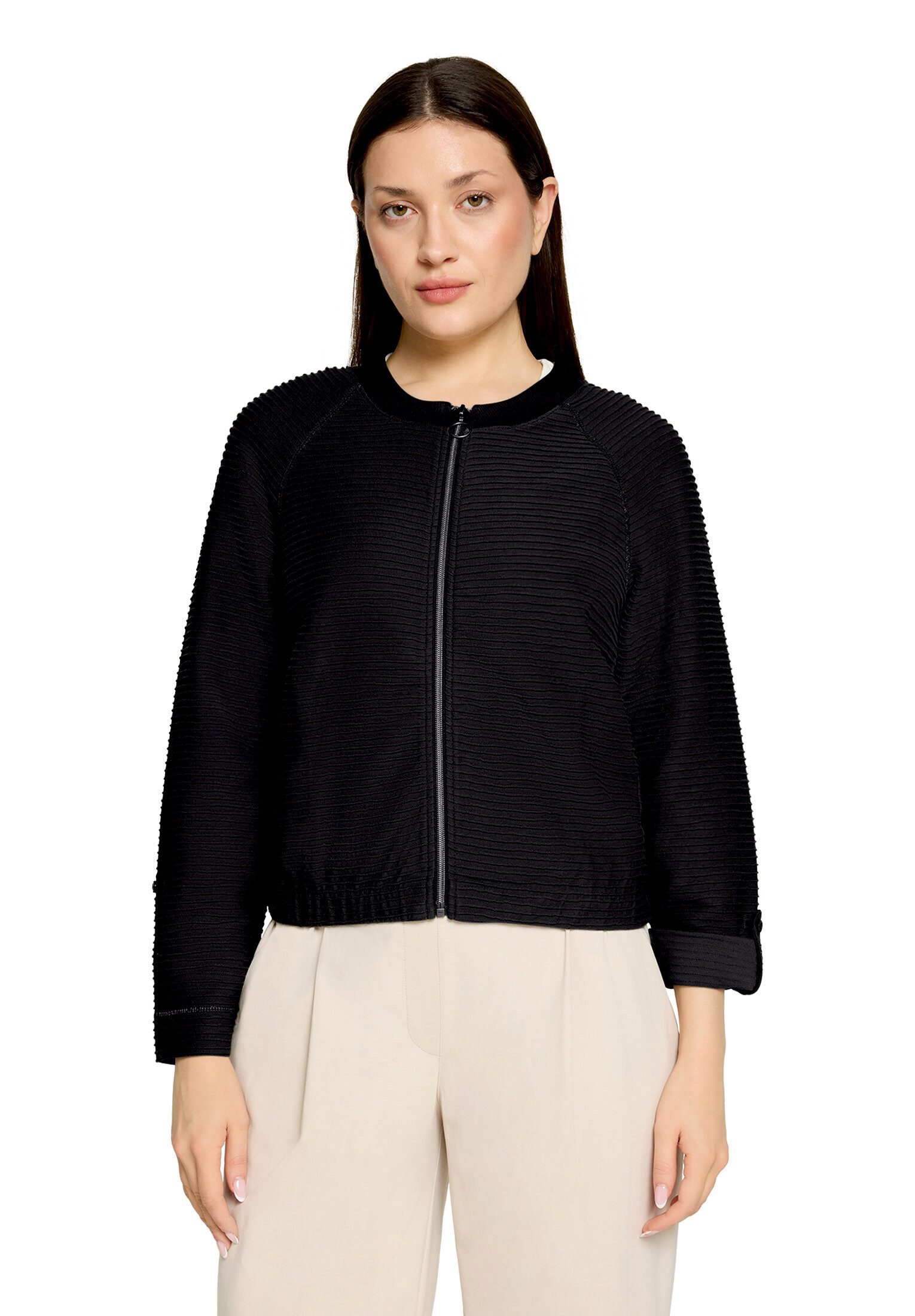 Betty Barclay Sweatjacke Damen mit Rippenstruktur