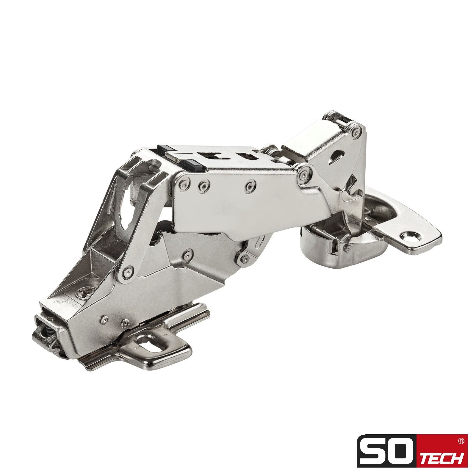 SO-TECH® Türbeschlag Softclose Weitwinkel Scharnier 165° Sensys 8657i (1 St), Mittelanschlag Schnellmontage inkl. Montageplatte Höhe 0 mm – Bild 2 von 5
